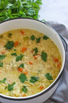 One Pot Chicken Orzo Soup