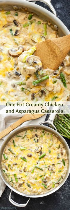 One Pot Creamy Chicken and Asparagus Casserole