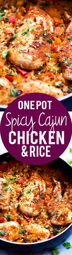 One Pot Spicy Cajun Chicken & Rice