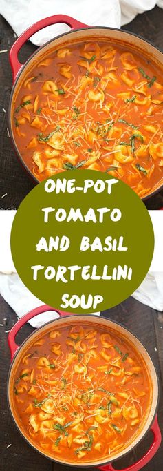 One-Pot Tomato and Basil Tortellini Soup