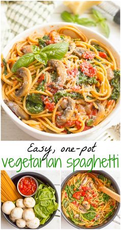 One-pot vegetarian spaghetti