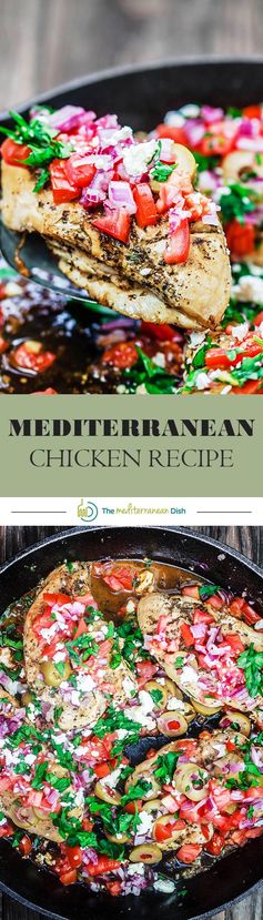 One-Skillet Mediterranean Chicken Recipe with Tomatoes and Green Olives