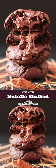 Ooey Gooey Nutella Stuffed Chocolate Cookies