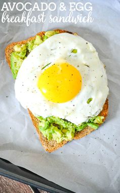 Open Faced Avocado and Egg Breakfast Sandwich