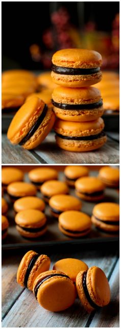 Orange Dark Chocolate Macarons