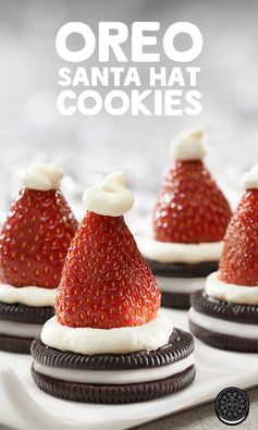 OREO Santa Hat Cookies