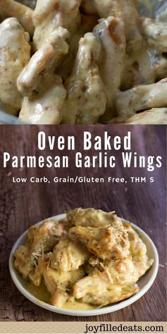 Oven Baked Parmesan Garlic Wings – Low Carb THM S