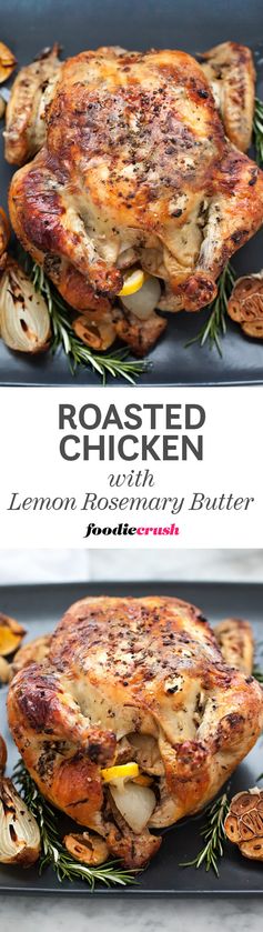 Oven Roasted Chicken with Lemon Rosemary Garlic Butter