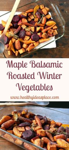 Oven Roasted Maple-Balsamic Winter Vegetables