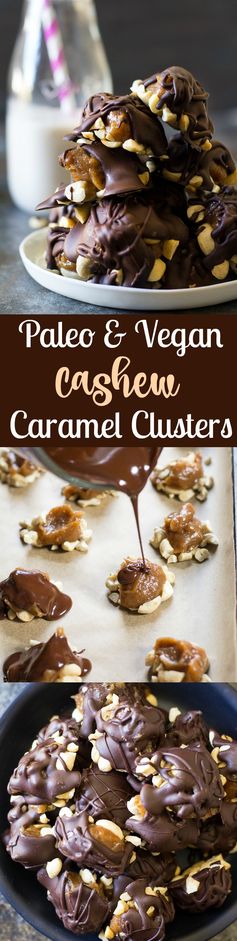 Paleo & Vegan Cashew Caramel Clusters (Turtle Candy