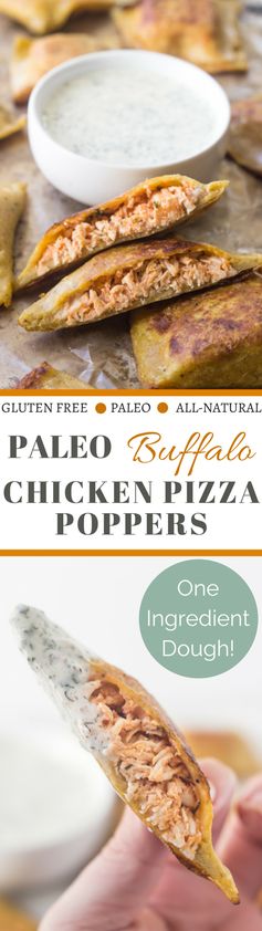 Paleo Buffalo Chicken Pizza Poppers
