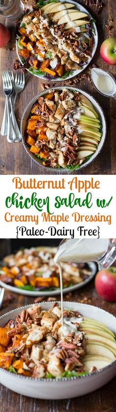 Paleo Butternut Apple Chicken Salad w/Creamy Maple Dressing