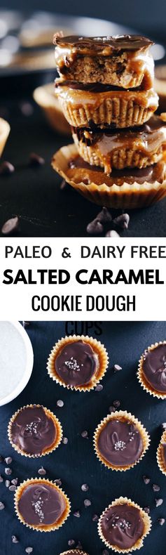 Paleo Salted Caramel Cookie Dough Cups