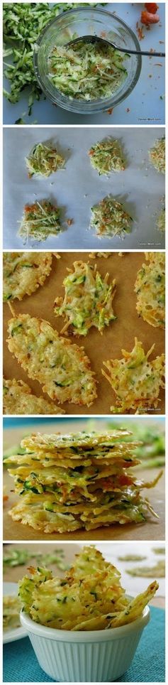 Parmesan Cheese Crisps Laced with Zucchini & Carrots