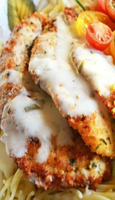 Parmesan Crusted Chicken with Herb Butter Sauce