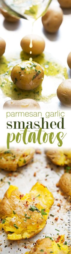 Parmesan Garlic Smashed Potatoes