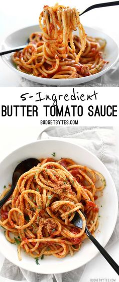 Pasta with 5 Ingredient Butter Tomato Sauce
