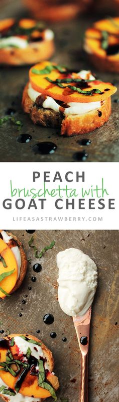 Peach Bruschetta with Whipped Goat Cheese