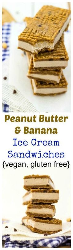 Peanut Butter & Banana Ice Cream Sandwiches (gluten free + vegan