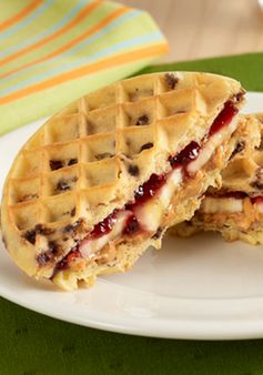 Peanut Butter and Jelly Waffle Sandwiches