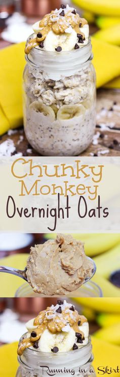 Peanut Butter Chunky Monkey Overnight Oats