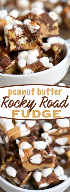 Peanut Butter Rocky Road Fudge