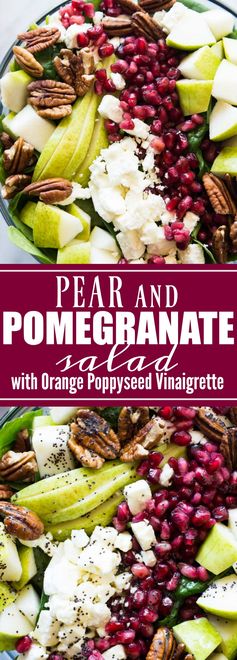 Pear & Pomegranate Salad with Orange Poppyseed Vinaigrette