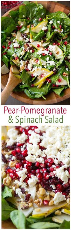 Pear, Pomegranate and Spinach Salad