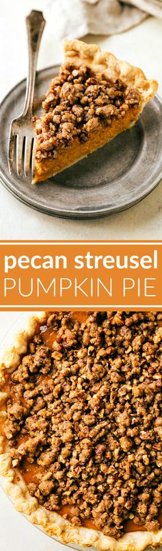 Pecan Streusel Pumpkin Pie