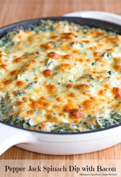 Pepper Jack Spinach Dip with Bacon