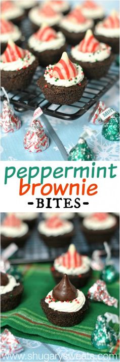 Peppermint Brownie Bites