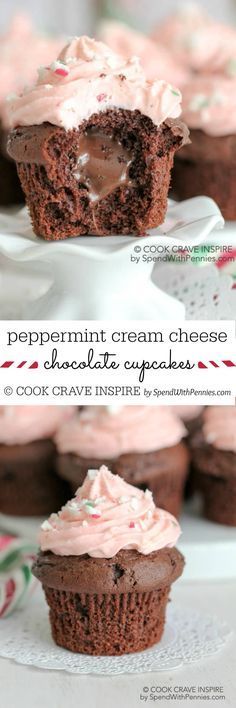 Peppermint Cream Cheese Cupcakes