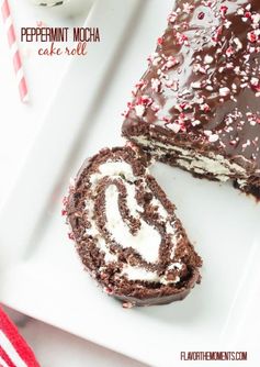 Peppermint Mocha Cake Roll