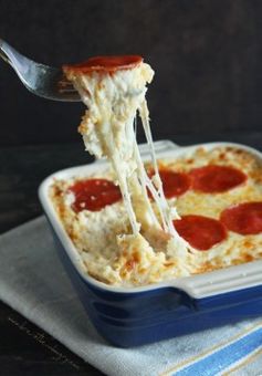 Pepperoni Pizza Cauliflower Casserole (Low Carb and Gluten Free