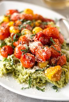 Pesto Spaghetti Squash with Roasted Tomatoes