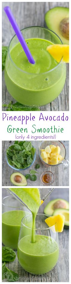 Pineapple Avocado Green Smoothie