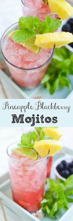 Pineapple Blackberry Mojitos