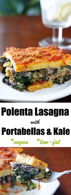 Polenta Lasagna with Portabellas and Kale