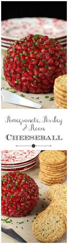 Pomegranate, Parsley and Pecan Cheeseball