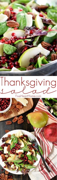 Pomegranate, Pear, Pecan, & Brie Salad ~ AKA, Thanksgiving Salad