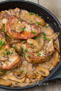 Pork Chops with Brandy Mushroom Sauce