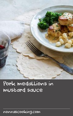 Pork medallions in mustard sauce