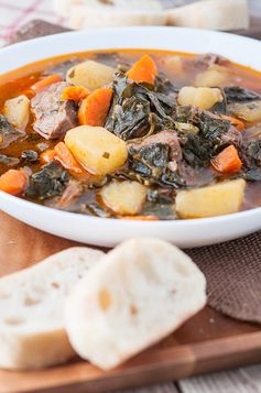 Portuguese Collard Greens and Beef Soup