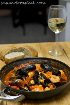 Portuguese Mussels and Shrimp in Chorizo Sauce