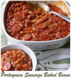 Portuguese Sausage Baked Beans