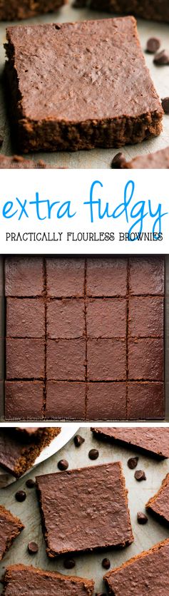 Practically Flourless Extra Fudgy Brownies