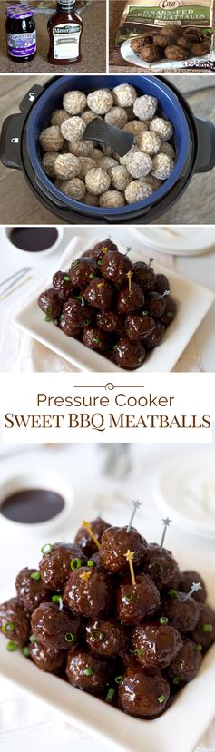 Pressure Cooker Sweet BBQ Meatballs