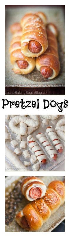 Pretzel Dogs (adapted from Alton Brown's