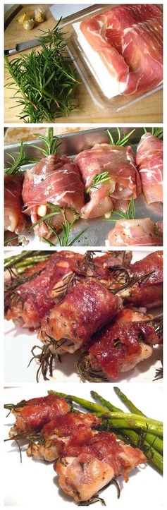 Prosciutto Wrapped Rosemary Chicken Thighs