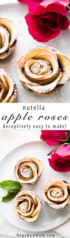 Puff Pastry Nutella Apple Roses